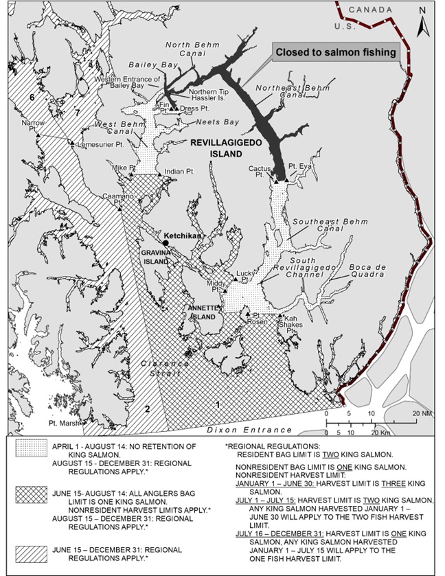 Sport Fishing Regulations for King Salmon in Southeast Alaska and the Ketchikan Area for 2024